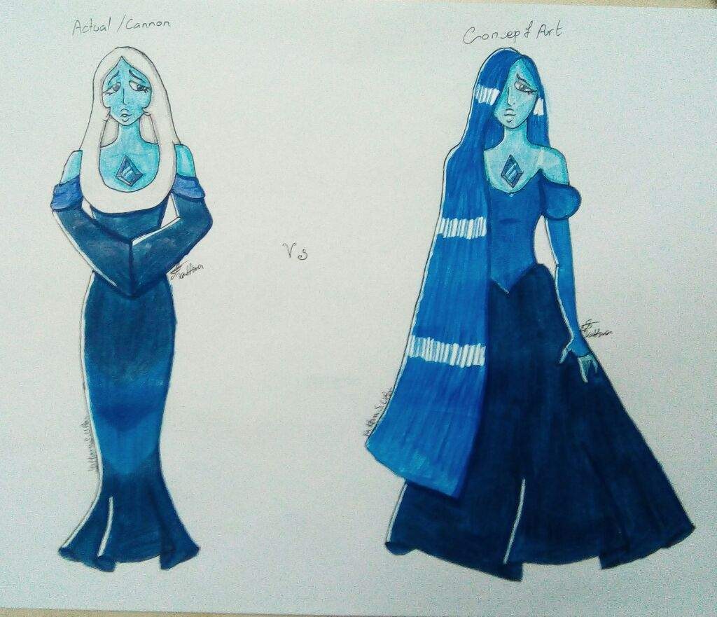 blue diamond concept art - Blue Diamond ( Actual/Cannon VS Concept Art )  Steven Universe