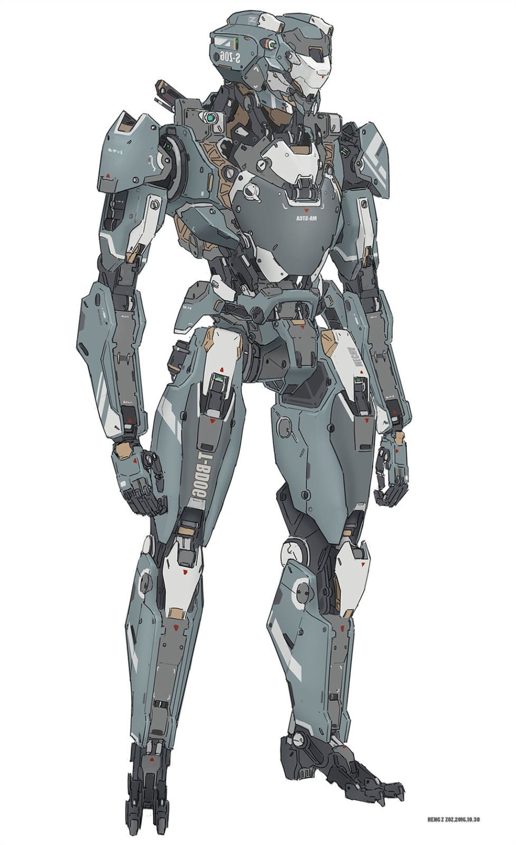 concept art sci fi robot - Heng Z  Robot concept art, Armor concept, Robot art