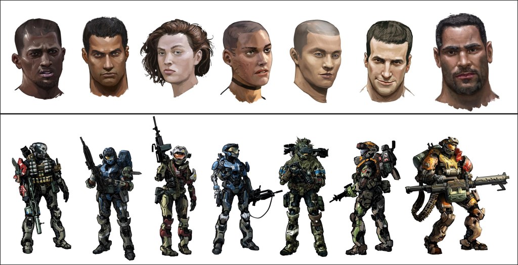 noble 6 concept art - NOBLE Team concept art from Issac Hannaford