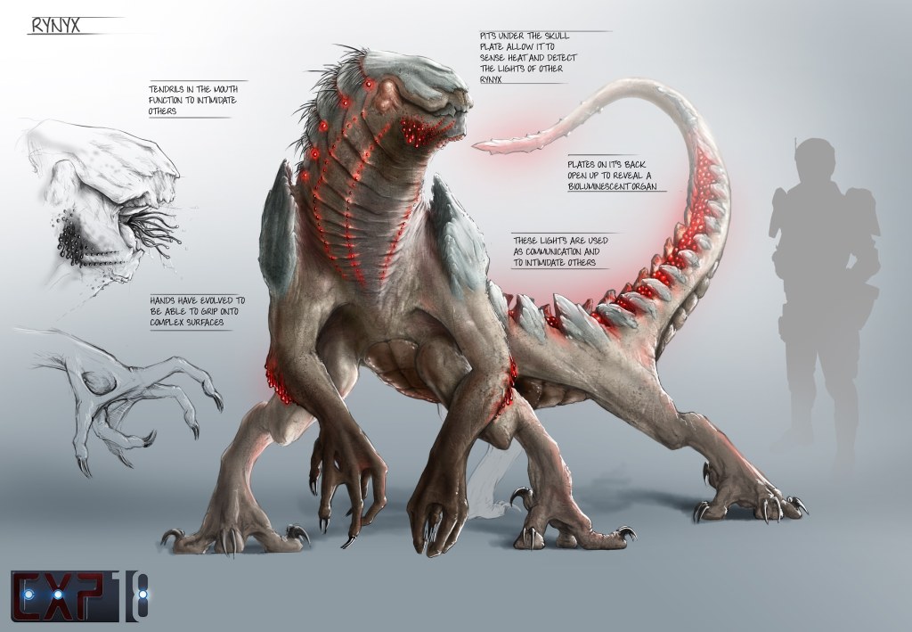 alien creature concept art - This is a concept for a subterranean alien creature called a Rynyx
